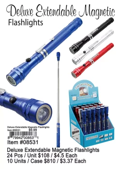 Deluxe Extendable Magnetic Flashlight 24 Pcs.